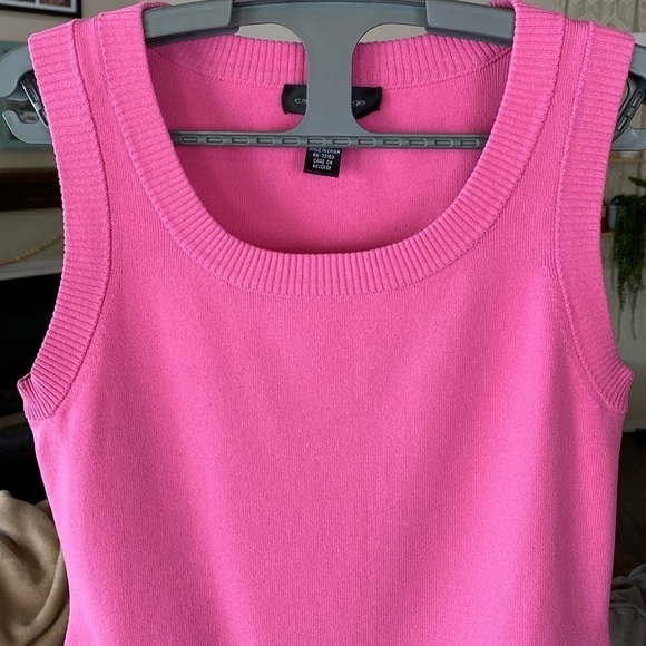 Cable & Gauge Hot Pink Ribbed Knit Sweater Vest Size Small - Picture 10 of 17